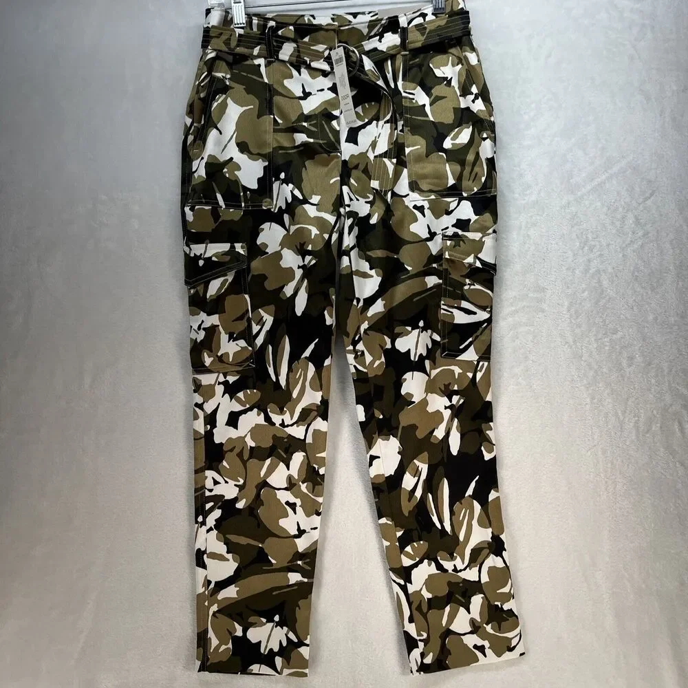 Chico’s Satin Cargo Ankle Pant Women’s Sz‎ 0 Camo NEW